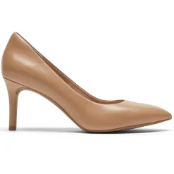 Sale Rockport Women'S Total Motion 75Mm Pointed Toe Heel Mocha Latte