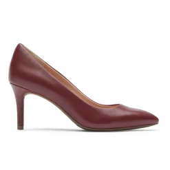 Discount Rockport Women'S Total Motion 75Mm Pointed Toe Heel Cranberry Leather