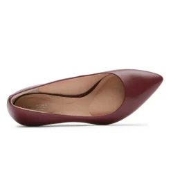 Discount Rockport Women'S Total Motion 75Mm Pointed Toe Heel Cranberry Leather