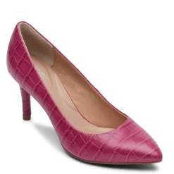 Fashion Rockport Women'S Total Motion 75Mm Pointed Toe Heel Rasberry Sorbet Croco Leather