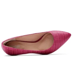 Fashion Rockport Women'S Total Motion 75Mm Pointed Toe Heel Rasberry Sorbet Croco Leather