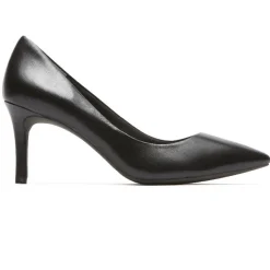 Best Rockport Women'S Total Motion 75Mm Pointed Toe Heel Black Leather