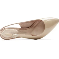 New Rockport Women'S Total Motion 75Mm Slingback Shoe Warm Taupe Patent
