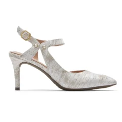 Discount Rockport Women'S Total Motion 75Mm X-Strap Heel Vanilla/Pearl