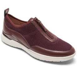 Clearance Rockport Women'S Total Motion Sport Zip Sneaker Oxblood