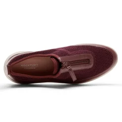 Clearance Rockport Women'S Total Motion Sport Zip Sneaker Oxblood