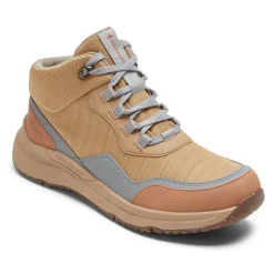 New Rockport Women'S Total Motion Trail Waterproof All-Weather Hiker Boot Tan Textile Wp Eco